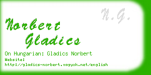 norbert gladics business card